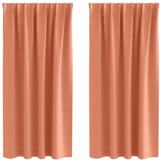 vidaXL Blackout Curtains with Rings 2 pcs Terracotta 175 x 140 cm