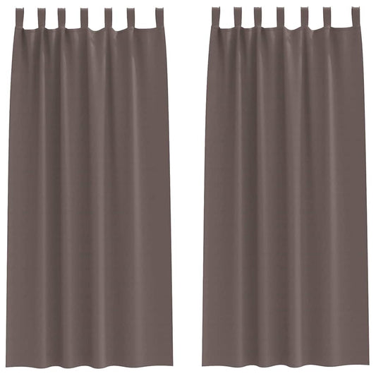 vidaXL Blackout Curtains with Rings 2 pcs Dark Brown 225 x 140 cm