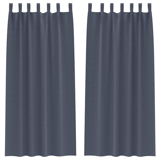 vidaXL Blackout Curtains with Rings 2 pcs Anthracite 245 x 140 cm