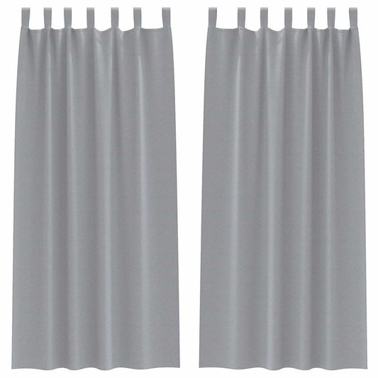 vidaXL Blackout Curtains with Rings 2 pcs Light Grey 260 x 140 cm