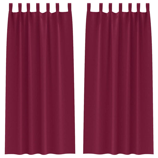 vidaXL Blackout Curtains with Rings 2 pcs Wine Red 260 x 140 cm