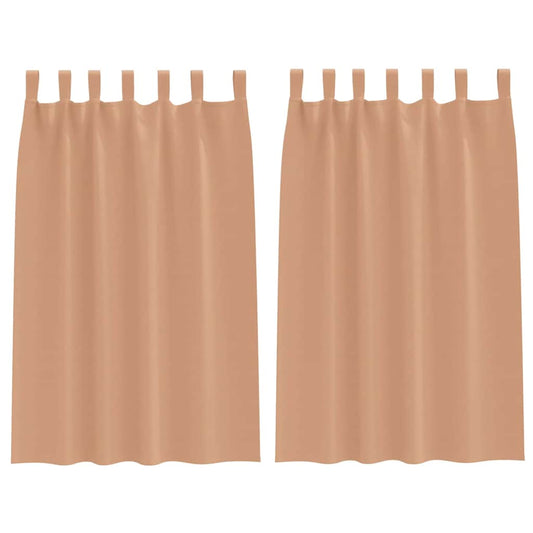 vidaXL Blackout Curtains with Rings 2 pcs Light Brown 175 x 140 cm