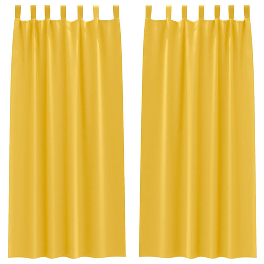 vidaXL Blackout Curtains with Rings 2 pcs Mustard Yellow 245 x 140 cm