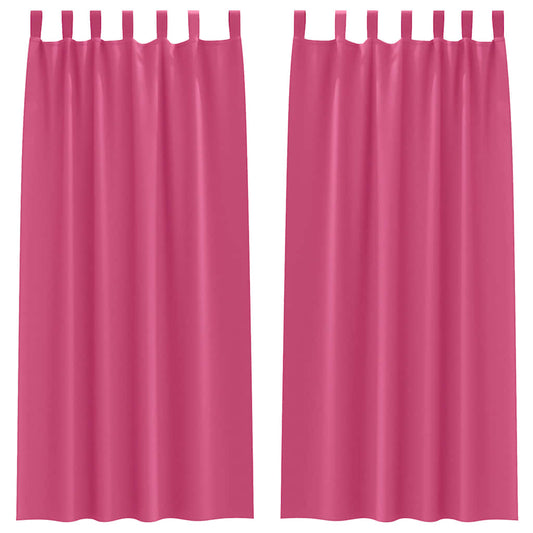 vidaXL Blackout Curtains with Rings 2 pcs Bright Pink 260 x 140 cm