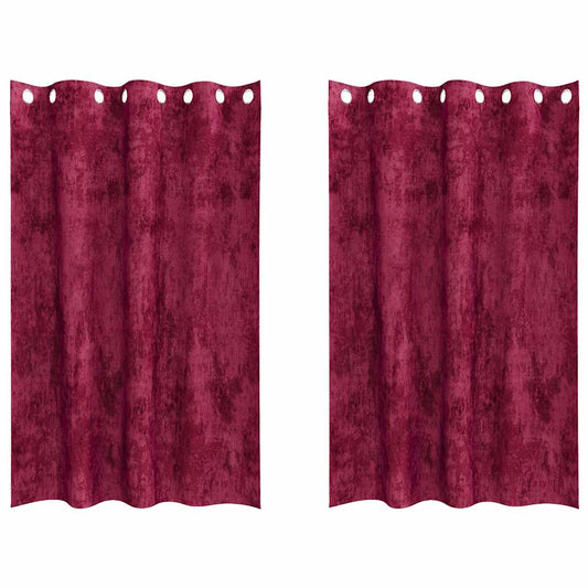 vidaXL Velvet Curtains 2 pcs Wine Red 175 x 140 cm Velvet