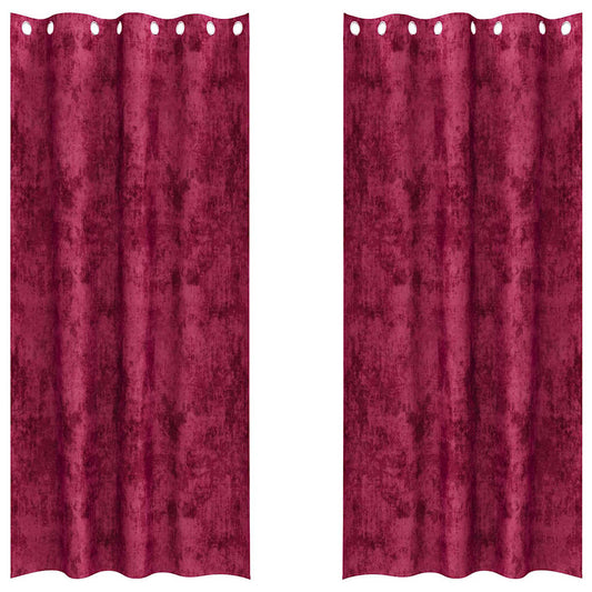vidaXL Velvet Curtains 2 pcs Wine red 225 x 140 cm Velvet