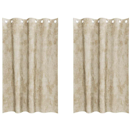 vidaXL Velvet Curtains 2 pcs Cream 175 x 140 cm Velvet