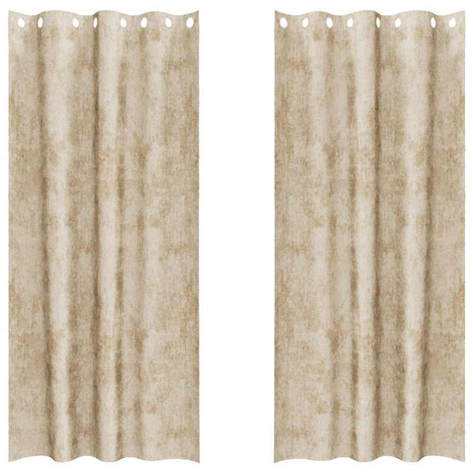 vidaXL Velvet Curtains 2 pcs Cream 245 x 140 cm Velvet