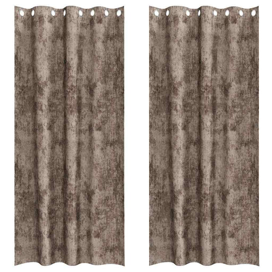 vidaXL Velvet Curtains 2 pcs Cappuccino 225 x 140 cm Velvet