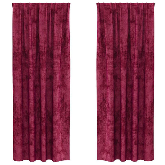 vidaXL Velvet Curtains 2 pcs Wine red 225 x 140 cm Velvet