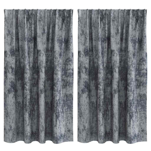 vidaXL Velvet Curtains 2 pcs Silver Grey 140 x 140 cm Velvet