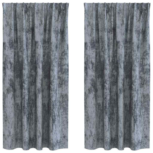vidaXL Velvet Curtains 2 pcs Silver Grey 175 x 140 cm Velvet