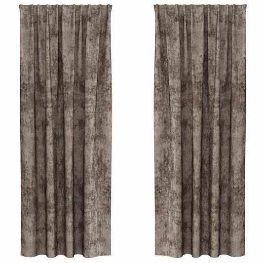 vidaXL Velvet Curtains 2 pcs Cappuccino 260 x 140 cm Velvet