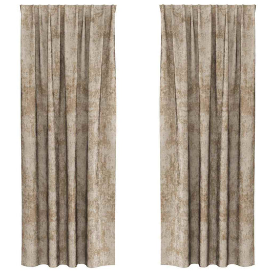 vidaXL Velvet Curtains 2 pcs Champagne 225 x 140 cm Velvet