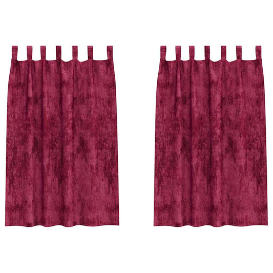 vidaXL Velvet Curtains 2 pcs Wine red 175 x 140 cm Velvet