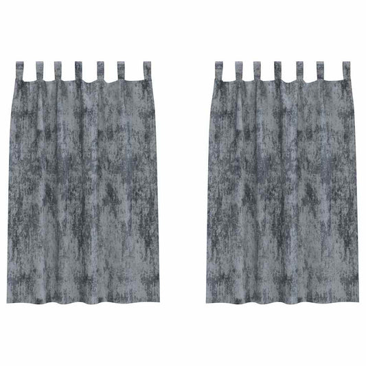 vidaXL Velvet Curtains 2 pcs Silver Grey 175 x 140 cm Velvet