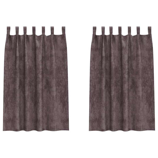 vidaXL Velvet Curtains with Curtains 2 pcs Brown 175 x 140 cm Velvet