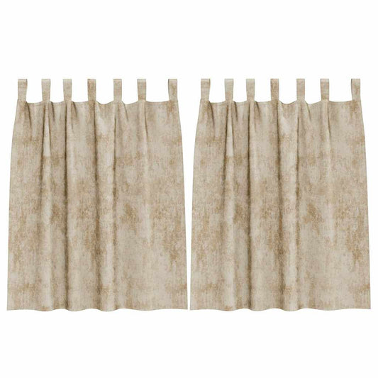vidaXL Velvet Curtains with Curtains 2 pcs Cream 140 x 140 cm Velvet