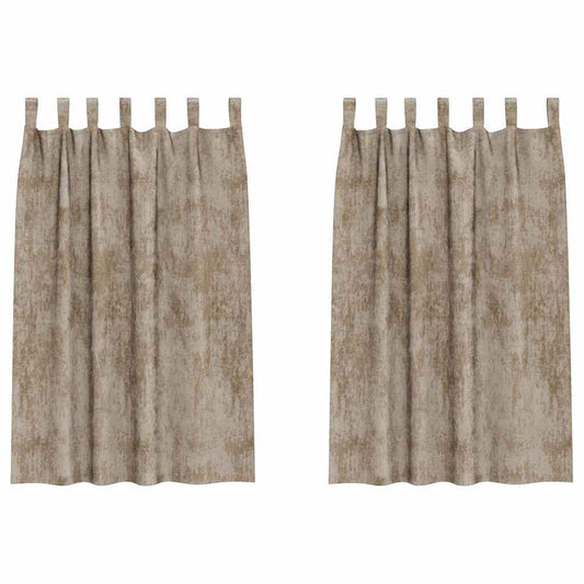 vidaXL Velvet Curtains 2 pcs Champagne 175 x 140 cm Velvet
