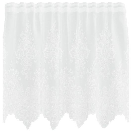 vidaXL Lace Curtain with Curtains Floral White 120 x 150 cm Polyester