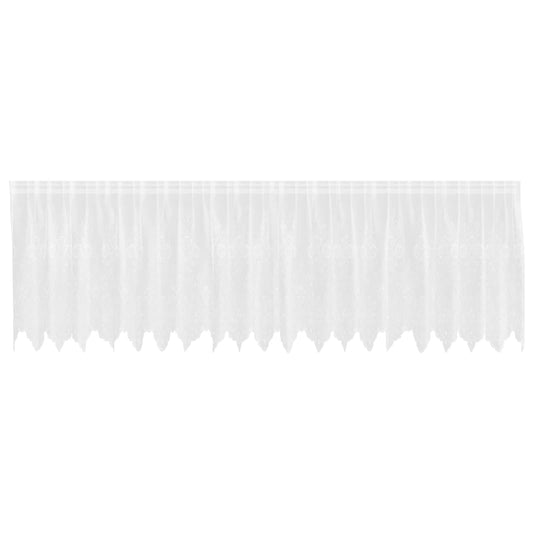 vidaXL Lace Curtain with Curtains Floral White 100 x 500 cm Polyester