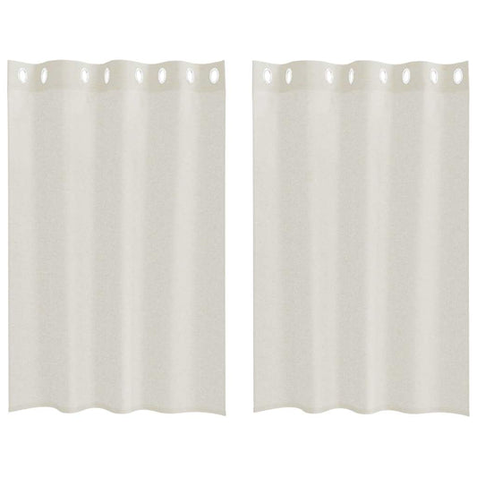 vidaXL Voile Curtain 2 pcs Cream 140 x 140 cm Polyester