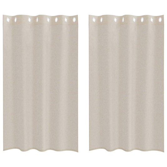 vidaXL Voile Curtain 2 pcs Sand 175 x 140 cm Polyester