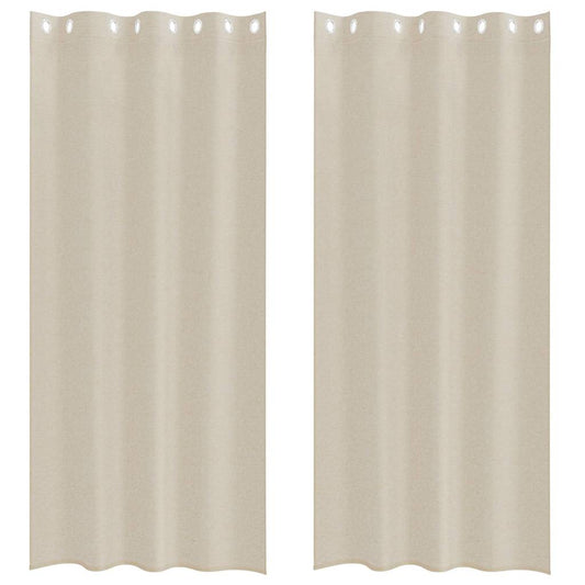 vidaXL Voile Curtain 2 pcs Sand 260 x 140 cm Polyester