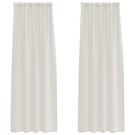 vidaXL Voile Curtain 2 pcs Cream 225 x 140 cm Polyester