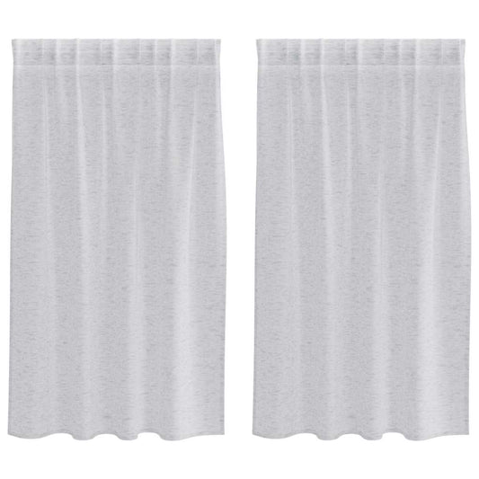 vidaXL Voile Curtain 2 pcs Light Grey 140 x 140 cm Polyester