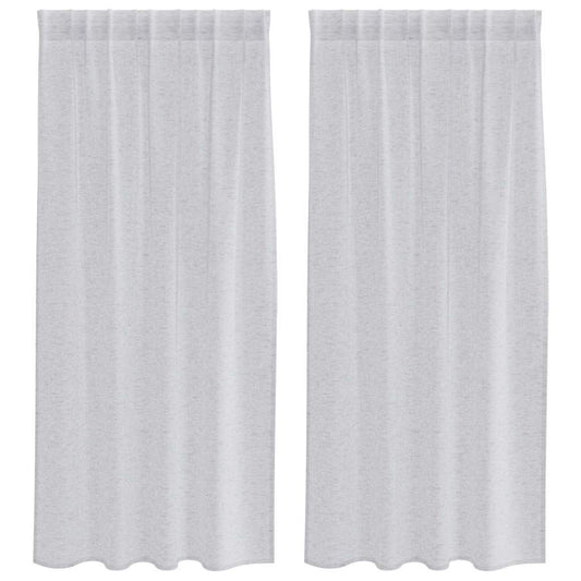 vidaXL Voile Curtain 2 pcs Light Grey 175 x 140 cm Polyester