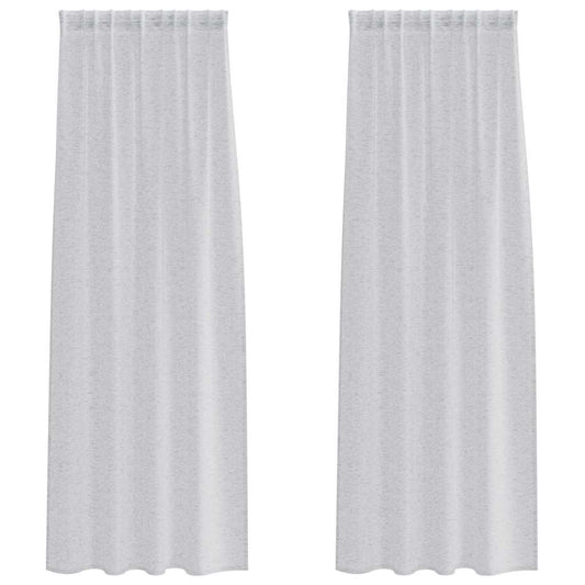 vidaXL Voile Curtain 2 pcs Light Grey 245 x 140 cm Polyester