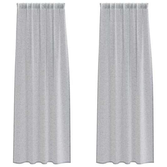 vidaXL Voile Curtain 2 pcs Dark Grey 225 x 140 cm Polyester