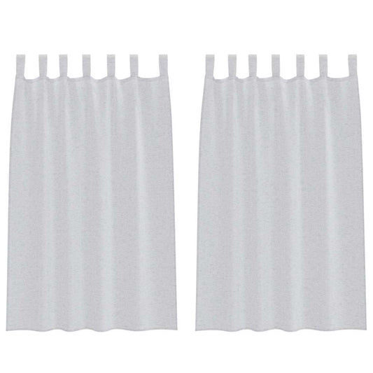 vidaXL Voile Curtain 2 pcs Light Grey 175 x 140 cm Polyester