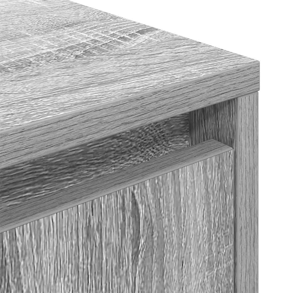 vidaXL Bedside Cabinet with LED Lights Grey Sonoma 38x34x50 cm