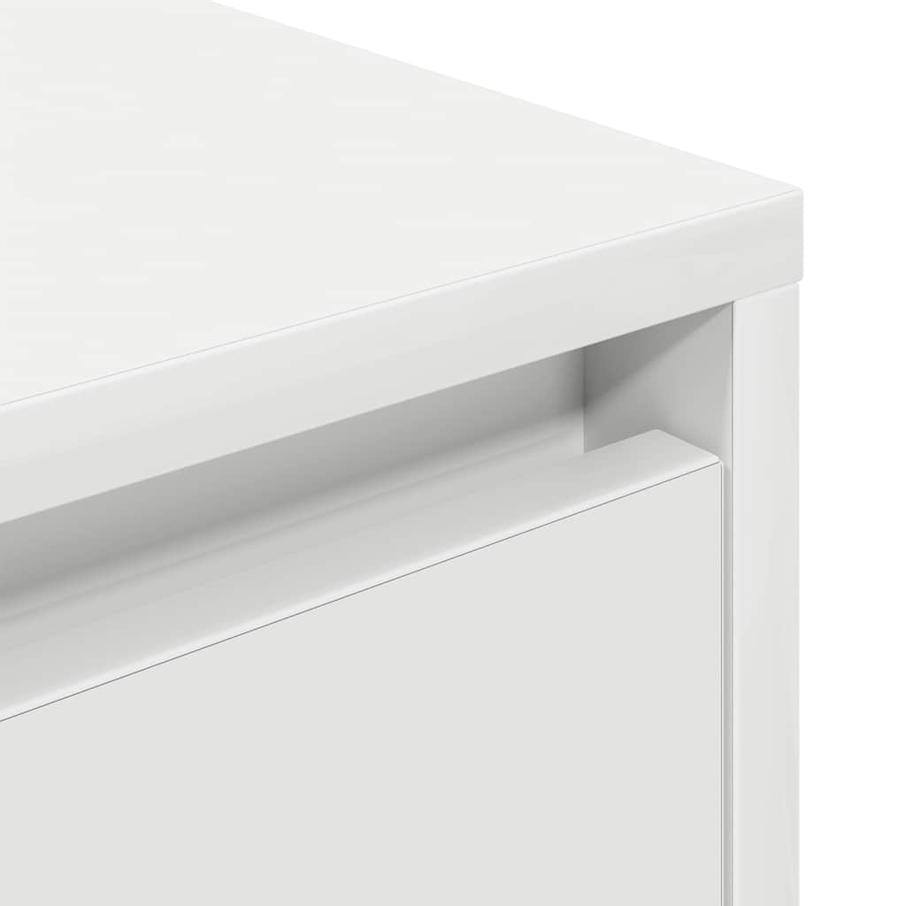 vidaXL Bedside Cabinet with LED Lights White 38x34x65 cm