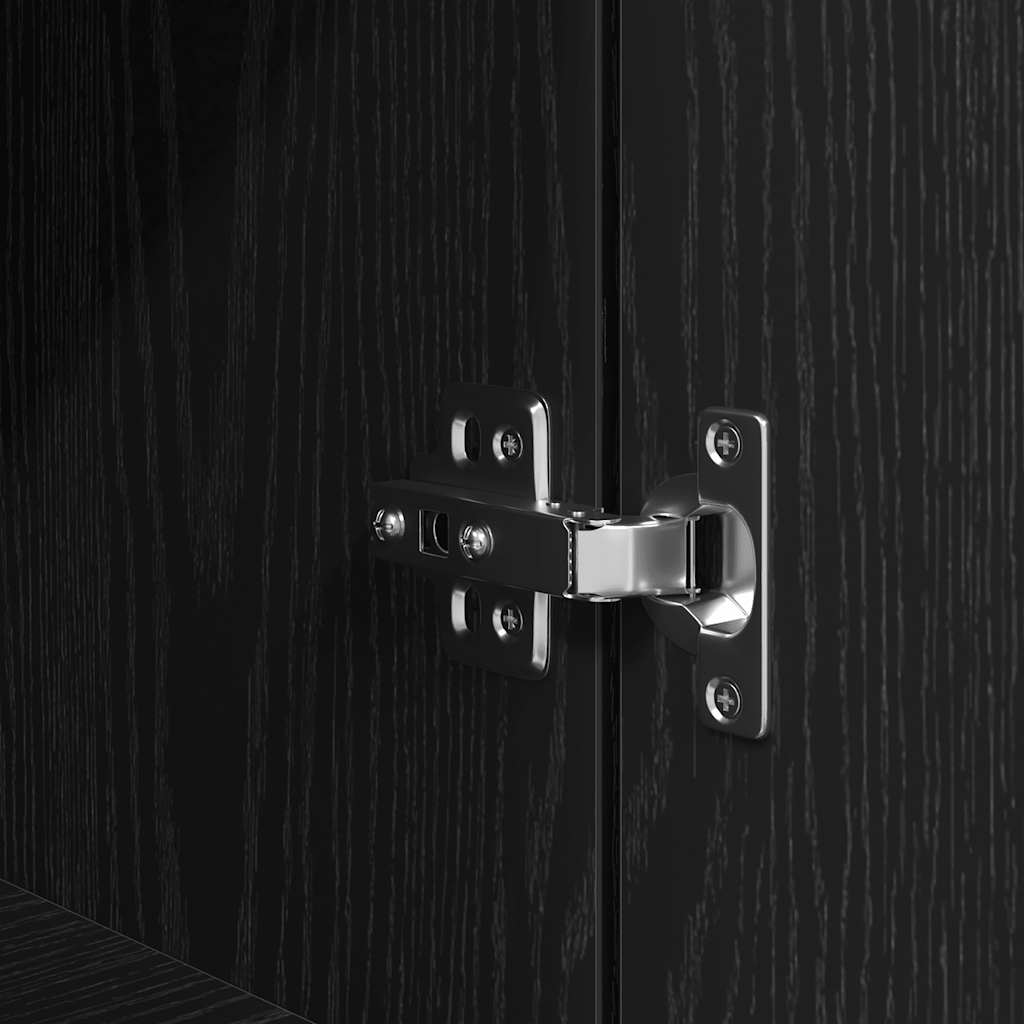 vidaXL Bedside Cabinet Black 39x35x125 cm Engineered Wood