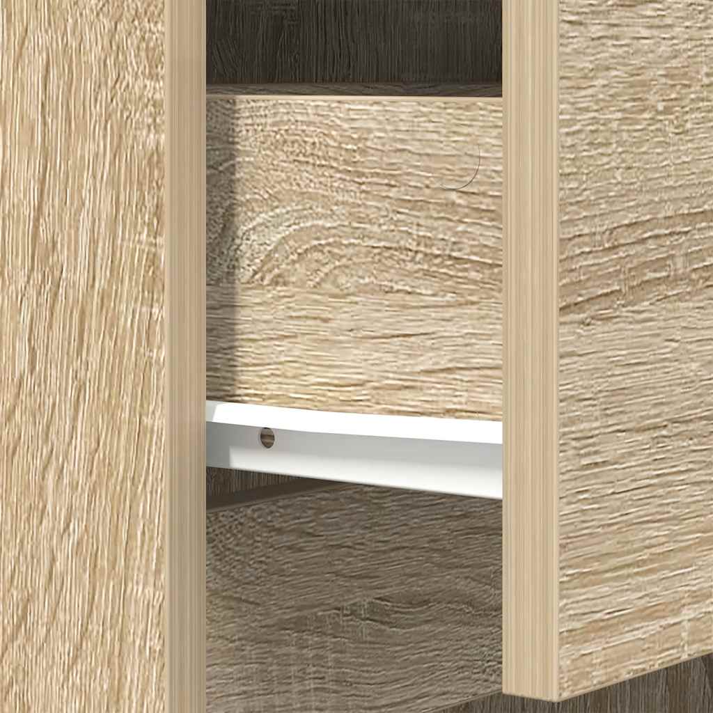 vidaXL Bedside Cabinets 2 pcs Sonoma Oak 39x35x65 cm Engineered Wood