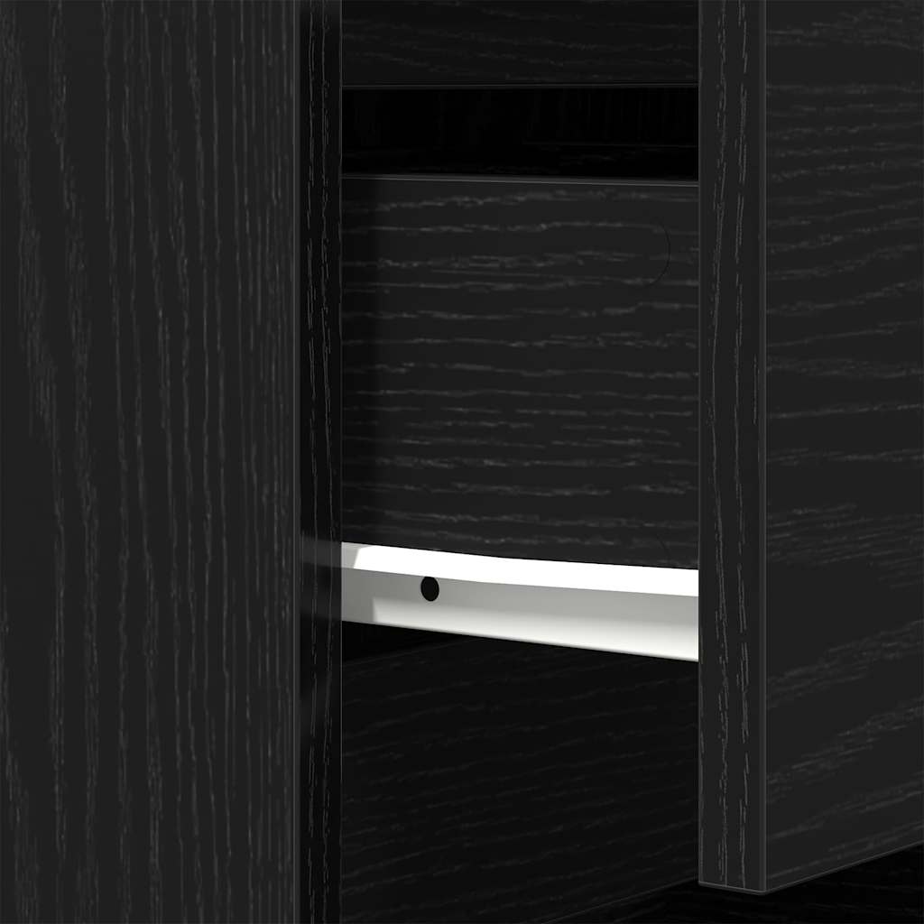 vidaXL Bedside Cabinets with 3 Drawers 2 pcs Black 39x35x65 cm
