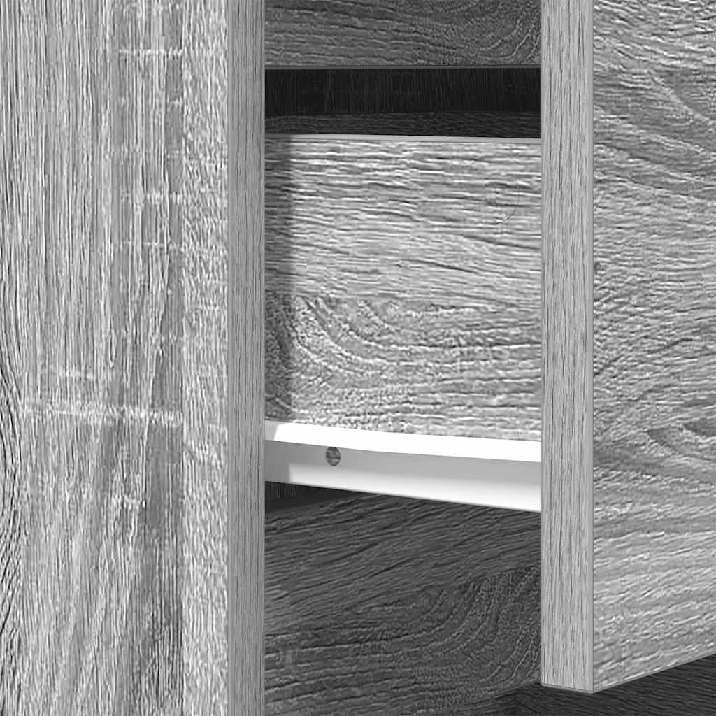 vidaXL Bedside Cabinets with 3 Drawers 2 pcs Grey Sonoma 39x35x65 cm