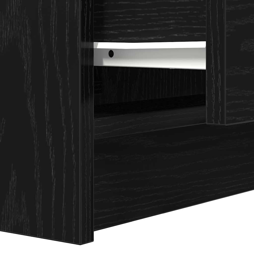 vidaXL Bedside Cabinets with 2 Drawers 2 pcs Black 38x34x80 cm