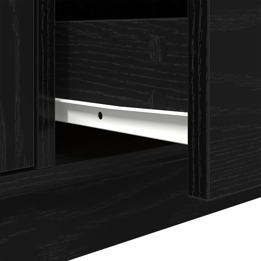 vidaXL TV Cabinet with LED Lights Black Oak 100x41x50 cm