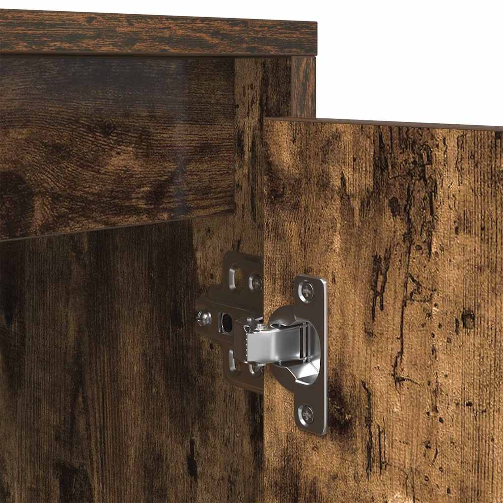 vidaXL TV Cabinet with LED Lights Smoked Oak 100x41x50 cm