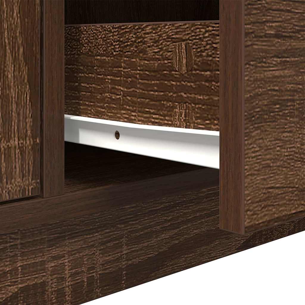 vidaXL TV Cabinet with LED Lights Brown Oak 100x41x50 cm