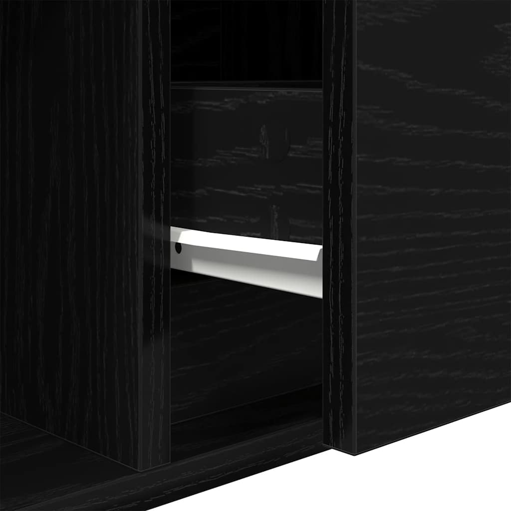 vidaXL TV Cabinets 2 pcs Black Oak 60x31x25,5 cm Engineered Wood