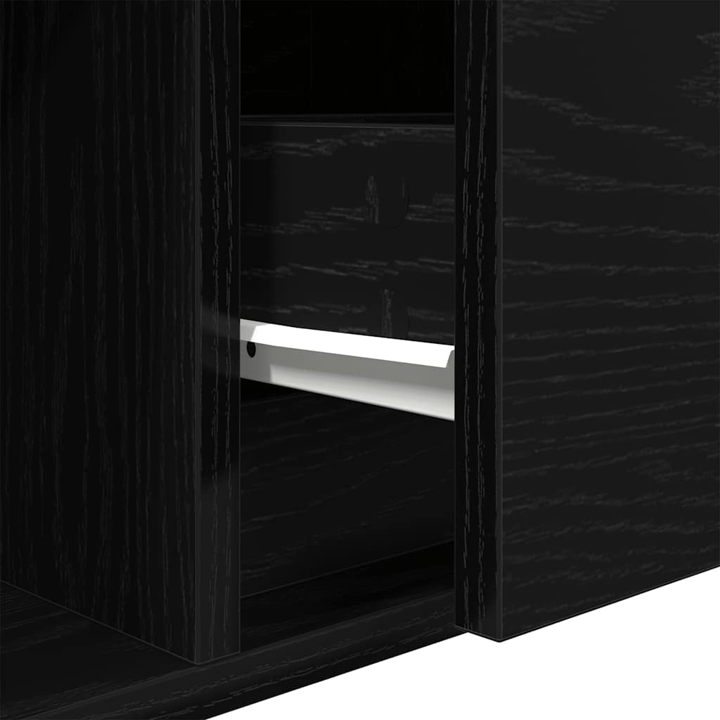 vidaXL TV Cabinets 2 pcs Black Oak 80x31x25,5 cm Engineered Wood