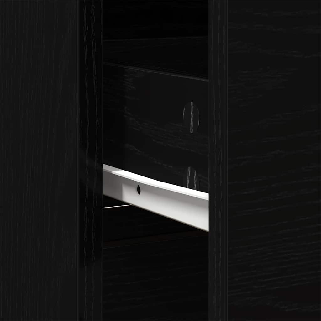 vidaXL Sideboard with Drawer Black Oak 80x34x76 cm Engineered Wood