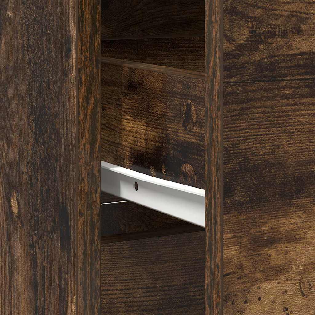 vidaXL Sideboard with Drawer Smoked Oak 80x34x76 cm Engineered Wood
