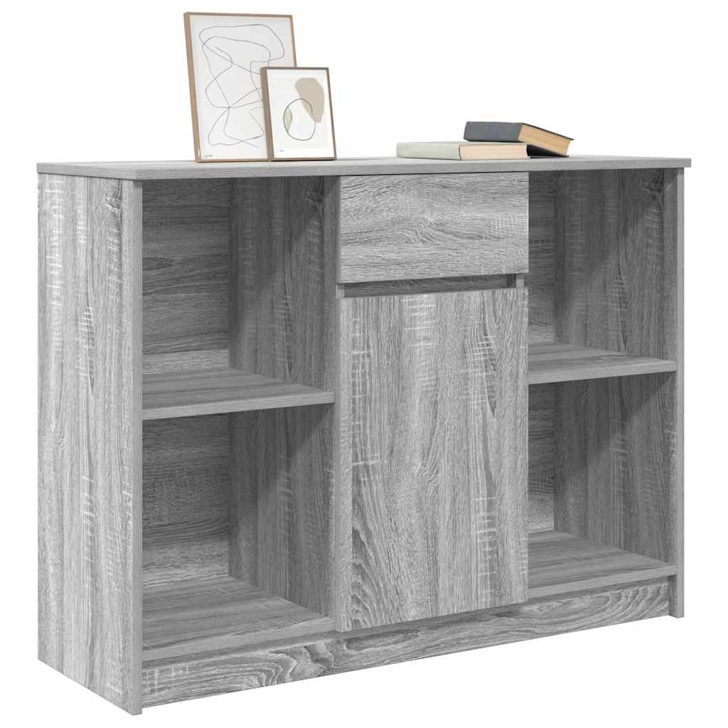 vidaXL Sideboard with Drawer Grey Sonoma 101x35x76 cm Engineered Wood