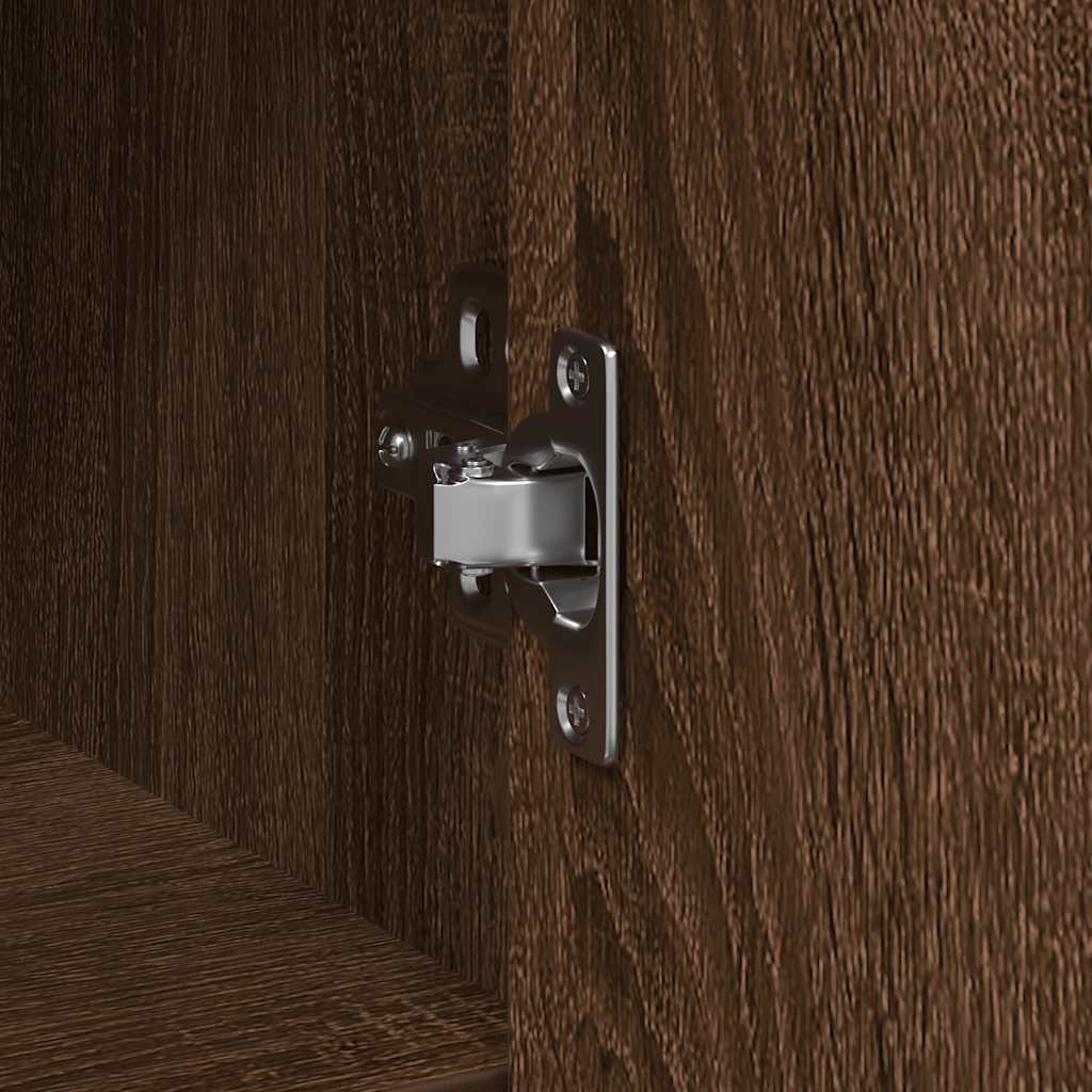 vidaXL Sideboard with Drawer Brown Oak 101x35x76 cm Engineered Wood